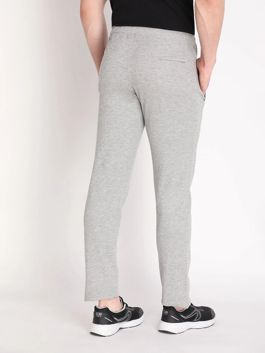 Neva Men's Sweatfree Trackpant with Single Side and back Side Zipped Pocket-Light Grey