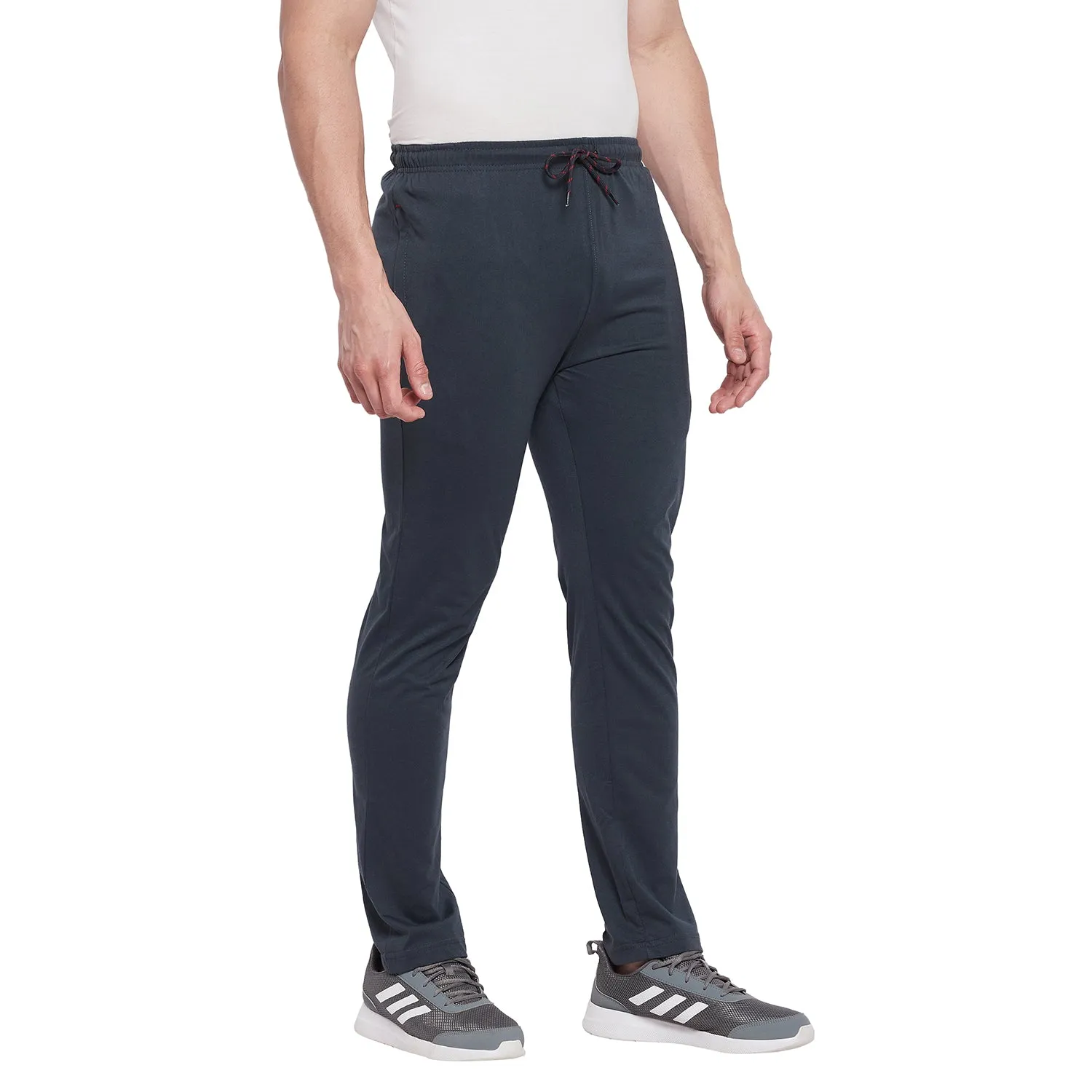 Neva Men's Sweatfree Trackpant with Single Side Zipped Pocket- Dark Grey