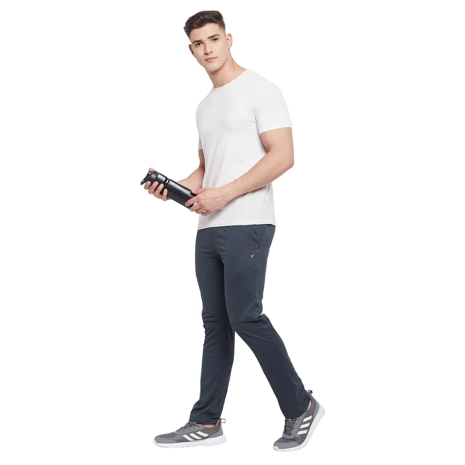Neva Men's Sweatfree Trackpant with Single Side Zipped Pocket- Dark Grey