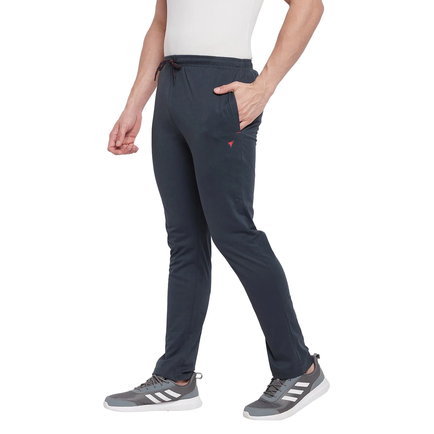 Neva Men's Sweatfree Trackpant with Single Side Zipped Pocket- Dark Grey