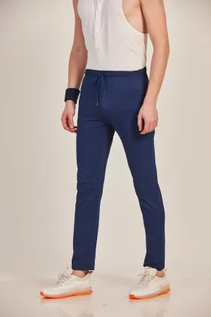 Neva Men's Sweatfree Trackpant with Single Side Zipped Pocket-Navy