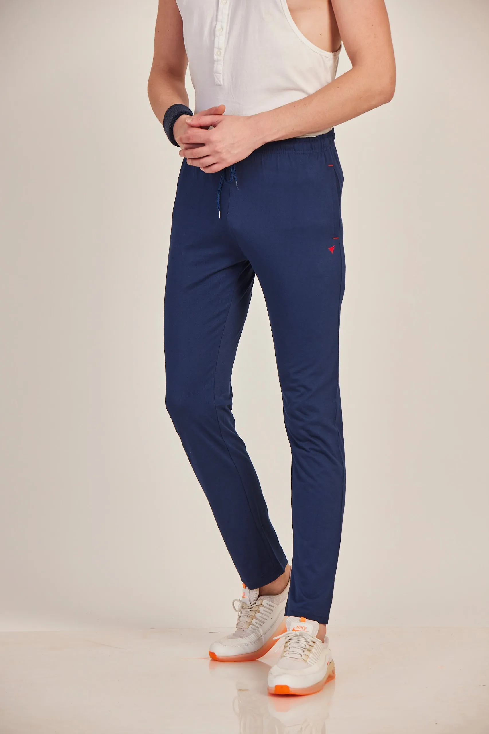 Neva Men's Sweatfree Trackpant with Single Side Zipped Pocket-Navy