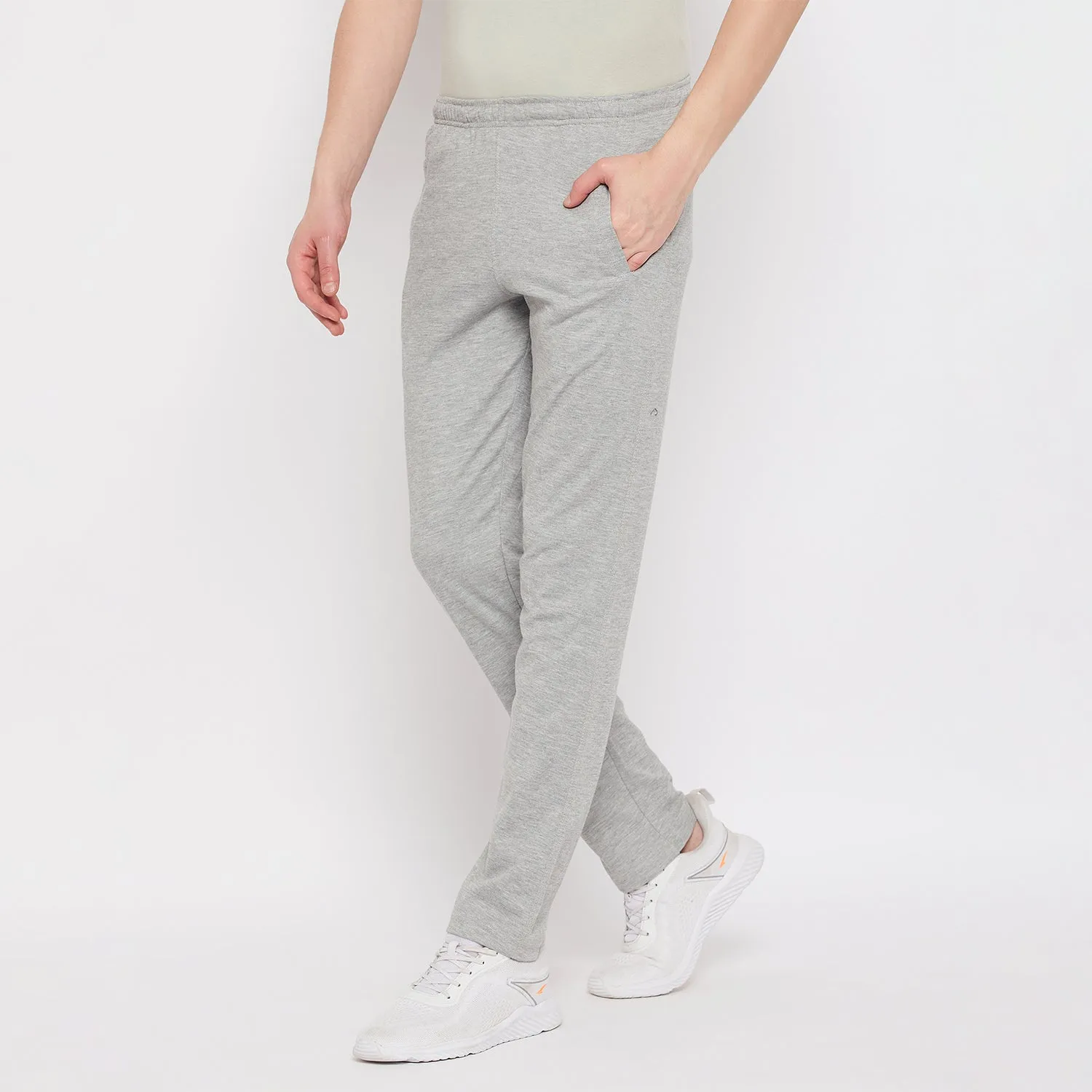 Neva Men's Track Pant in Solid Pattern Side pockets - Milange Grey