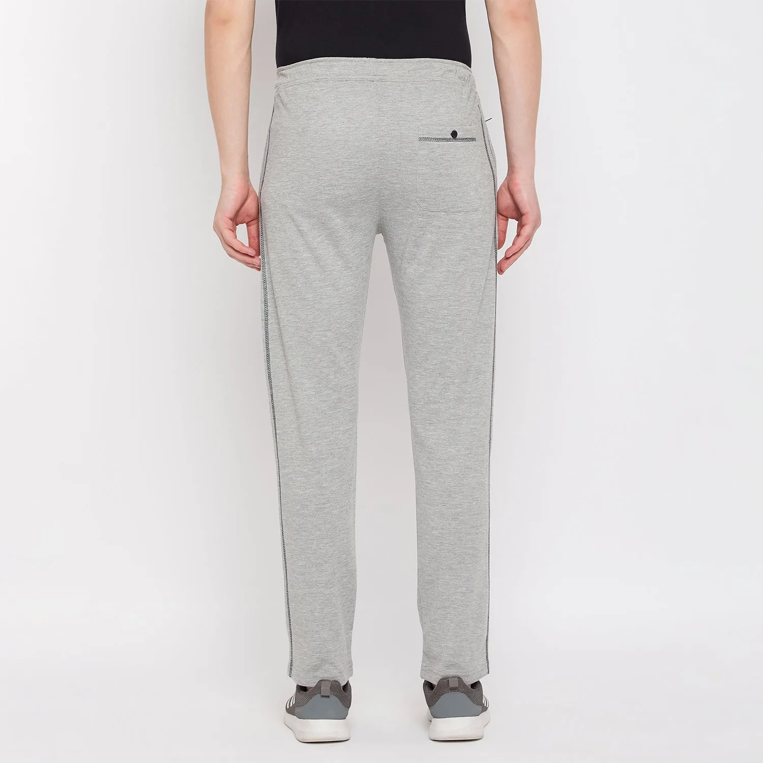 Neva Men's Track Pant in Solid Pattern Side pockets - Milange Grey