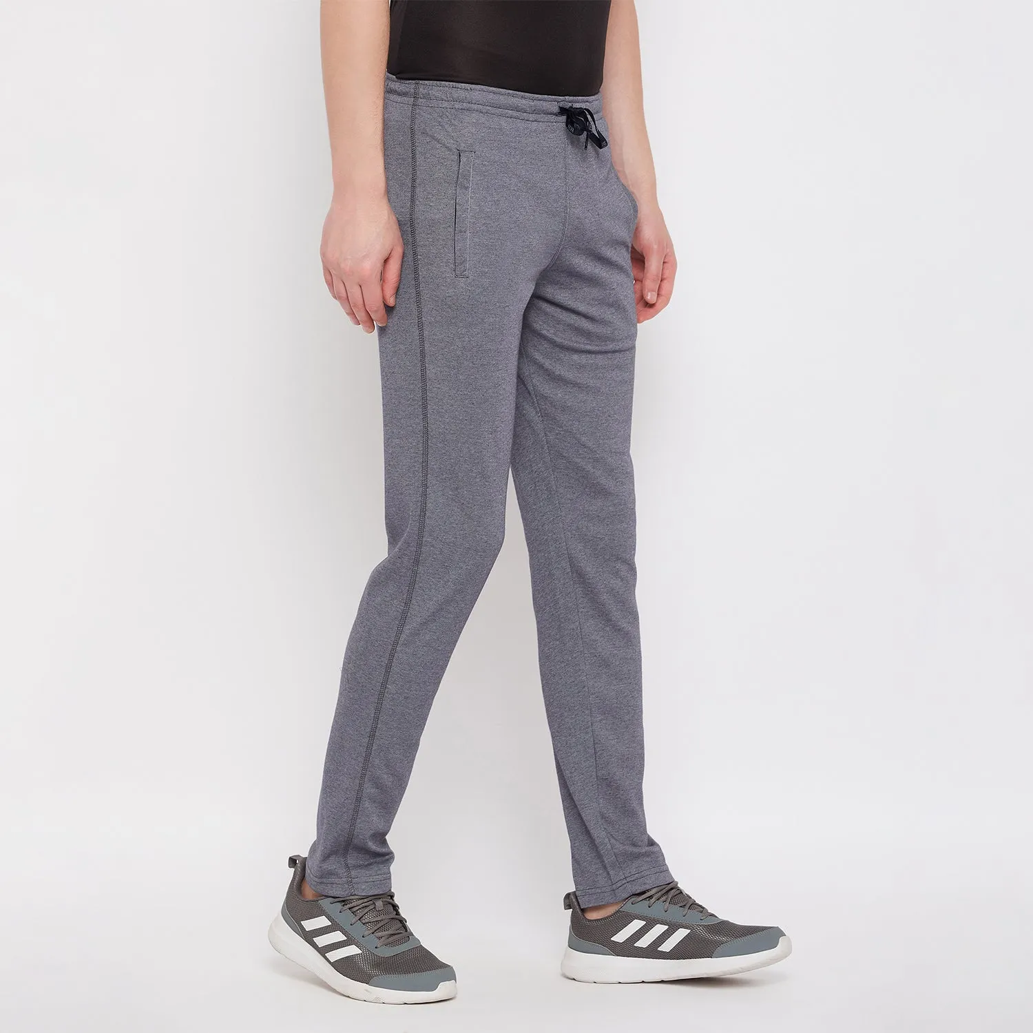 Neva Men's Track Pant in Solid Pattern Side pockets - Navy Milange