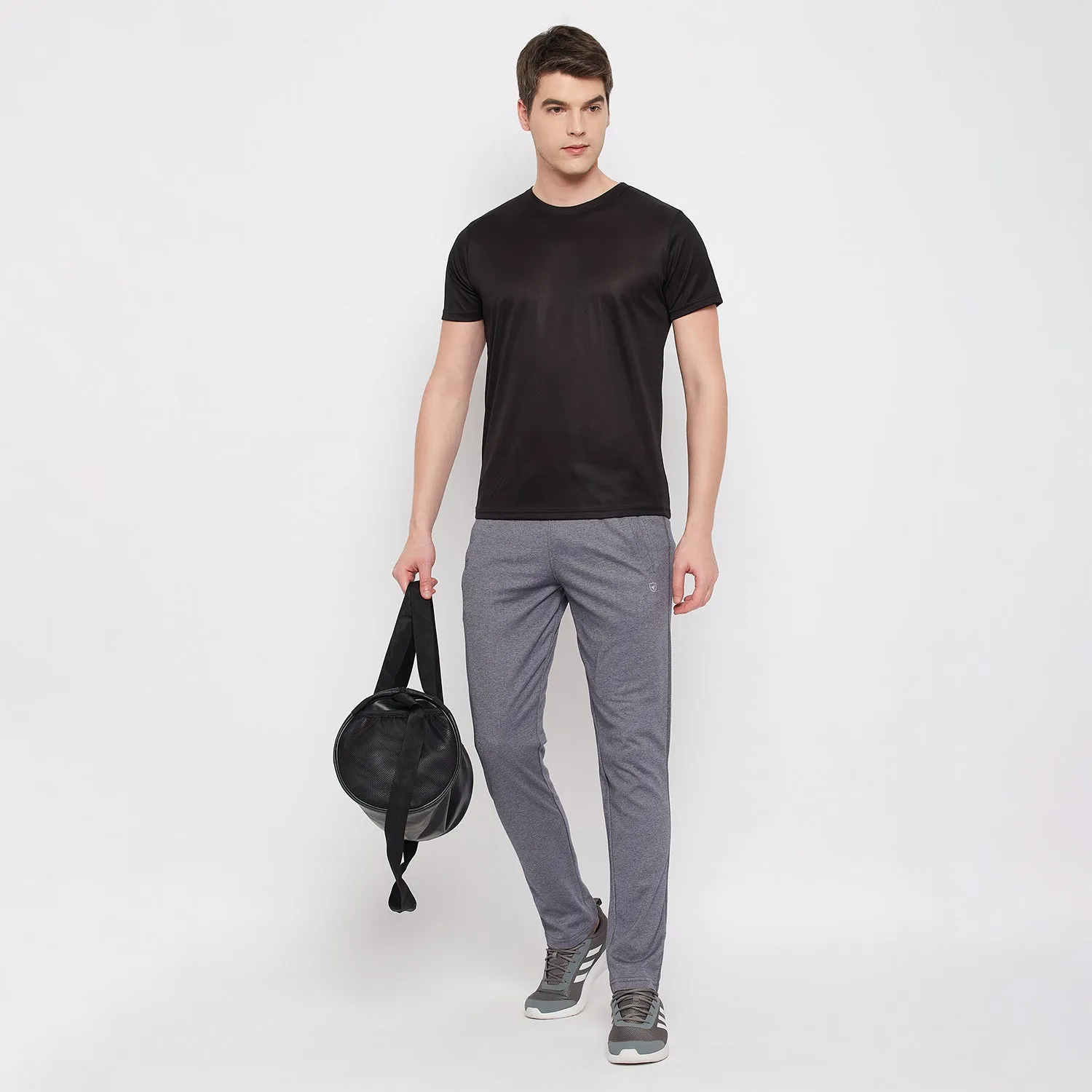 Neva Men's Track Pant in Solid Pattern Side pockets - Navy Milange