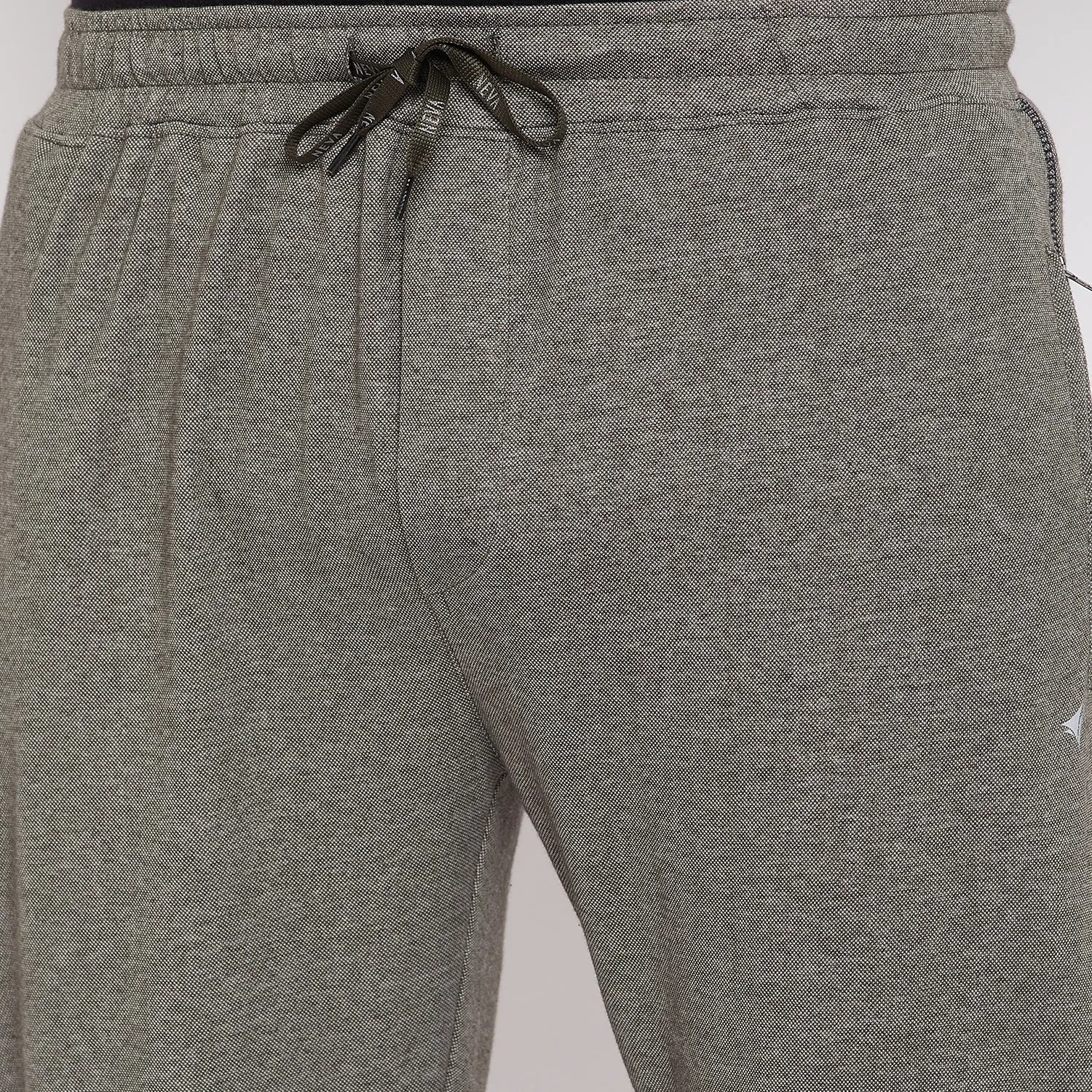 Neva Men's Track Pant in Solid Pattern Side pockets - Olive Milange