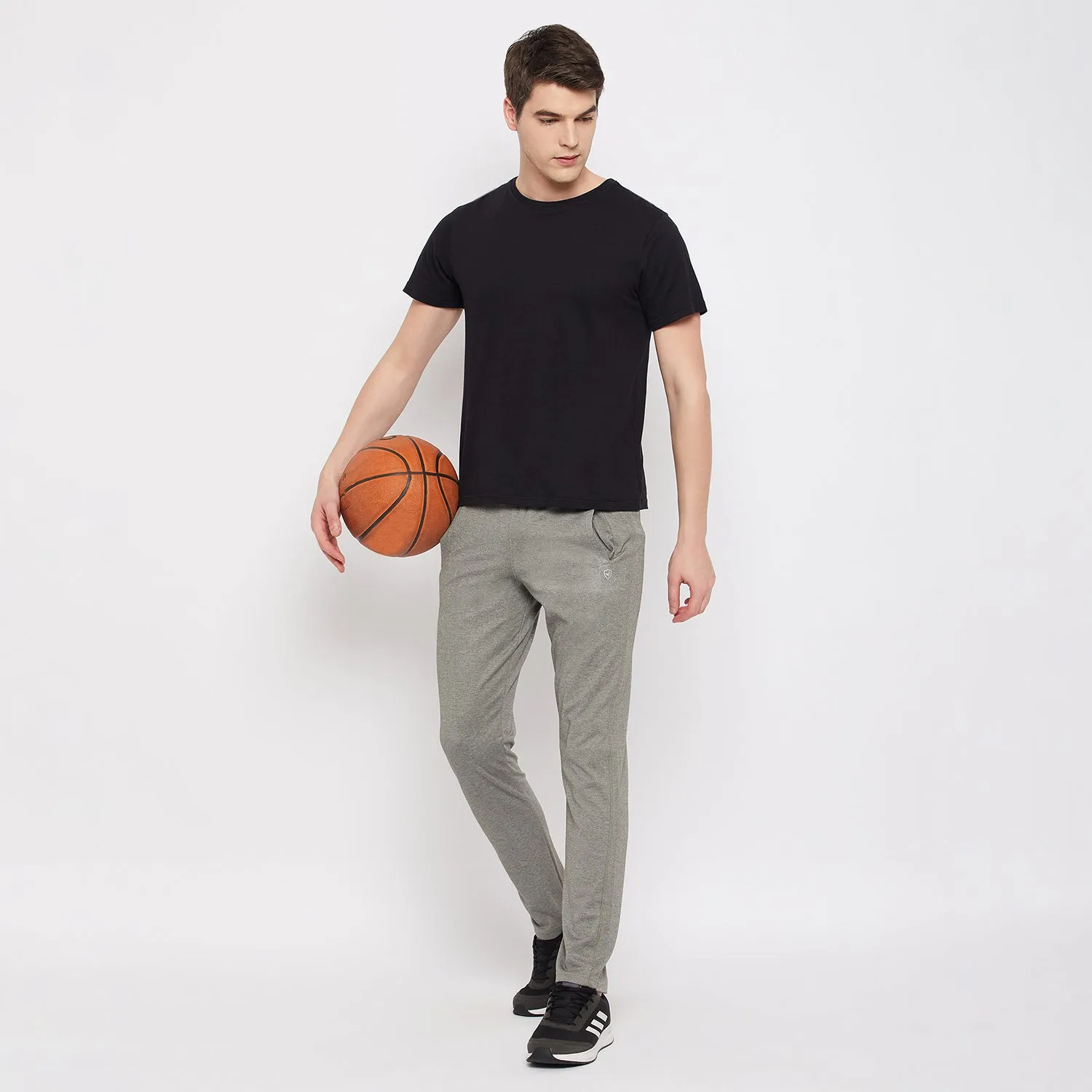 Neva Men's Track Pant in Solid Pattern Side pockets - Olive Milange