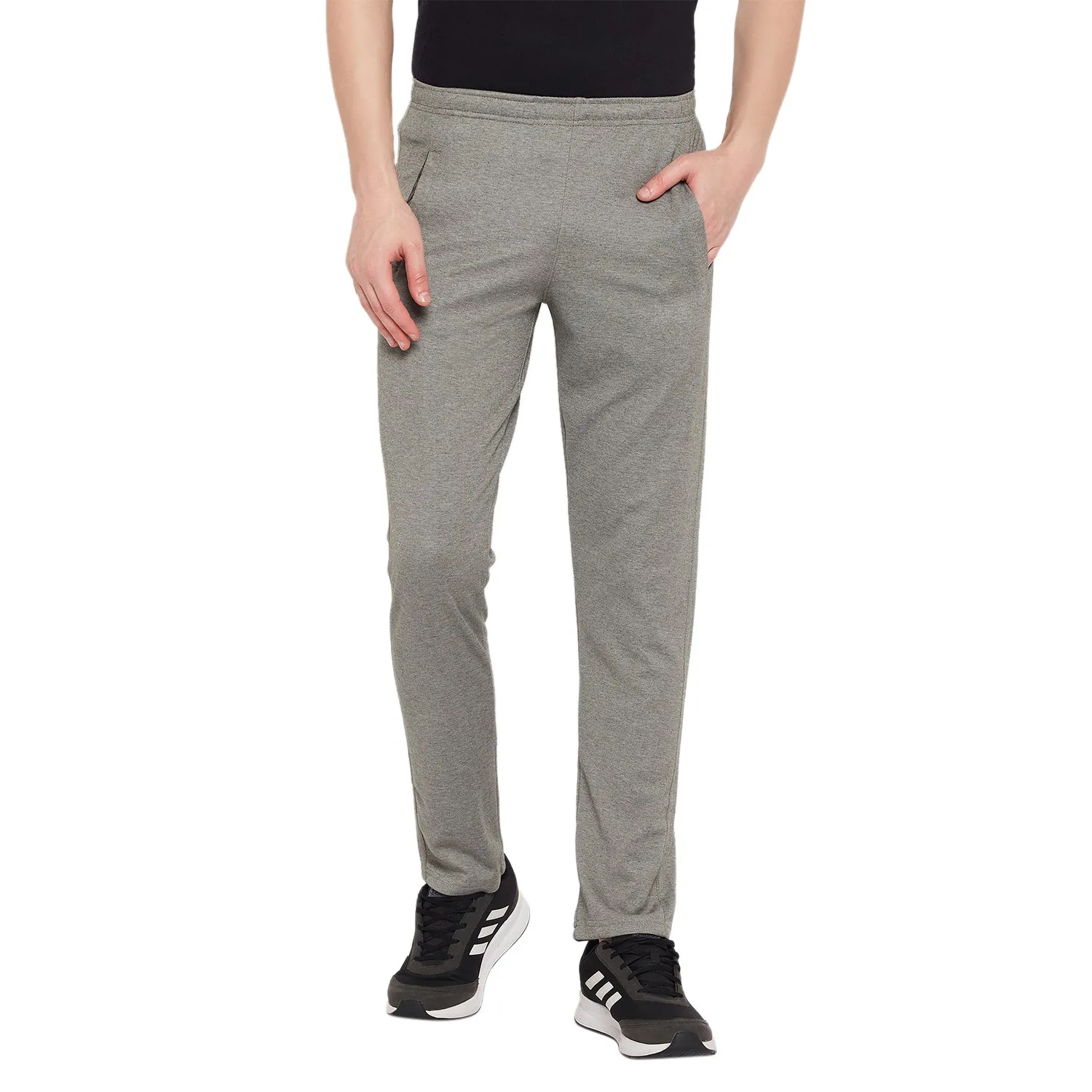 Neva Men's Track Pant in Solid Pattern Side pockets - Olive Milange