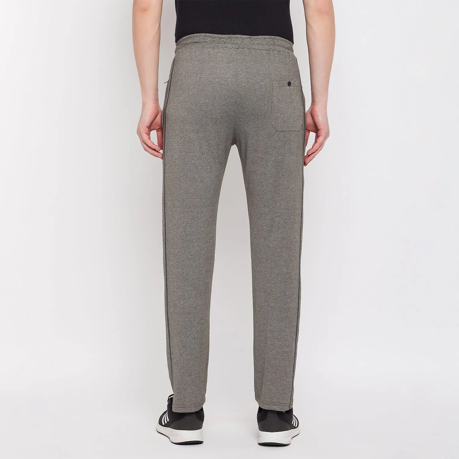 Neva Men's Track Pant in Solid Pattern Side pockets - Olive Milange