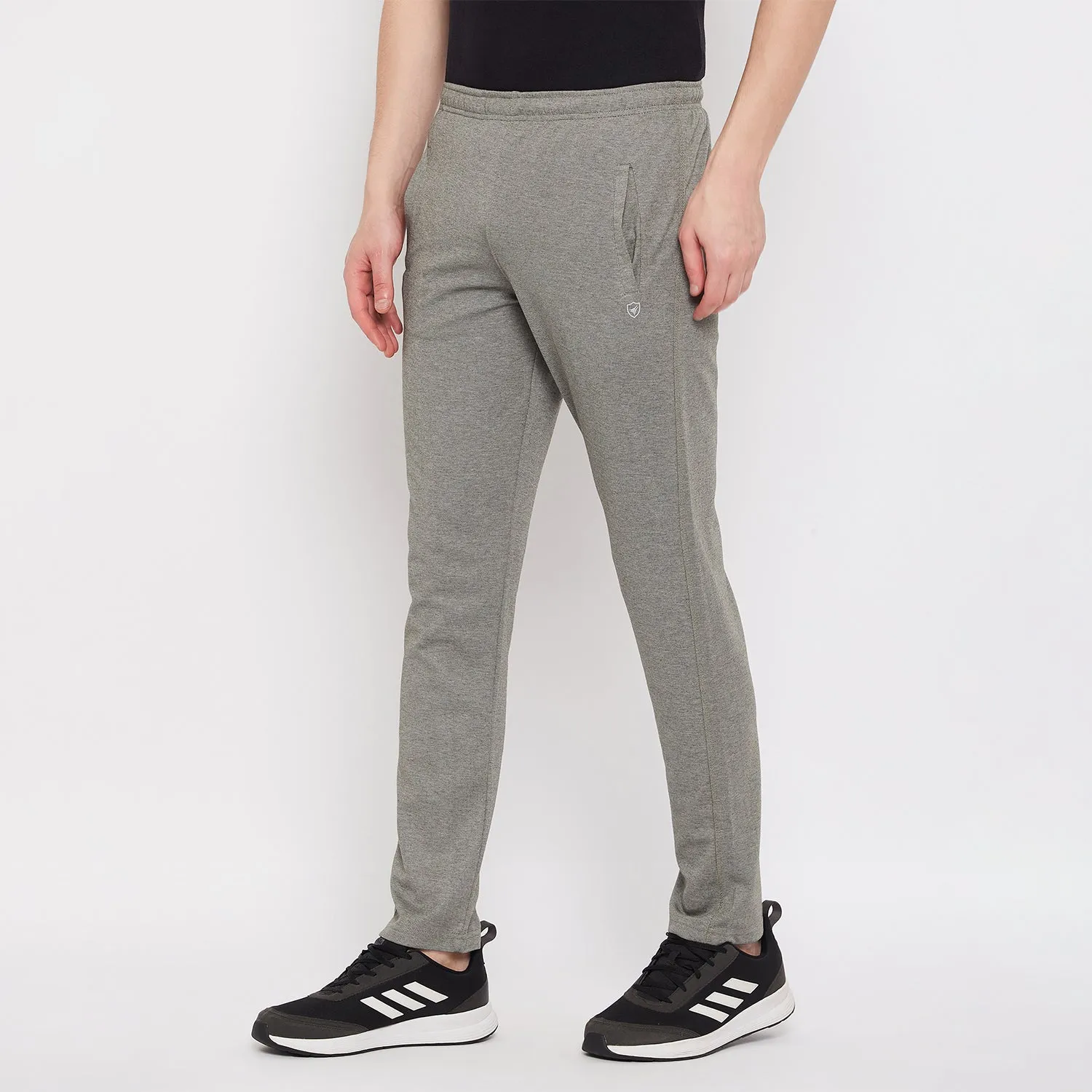 Neva Men's Track Pant in Solid Pattern Side pockets - Olive Milange