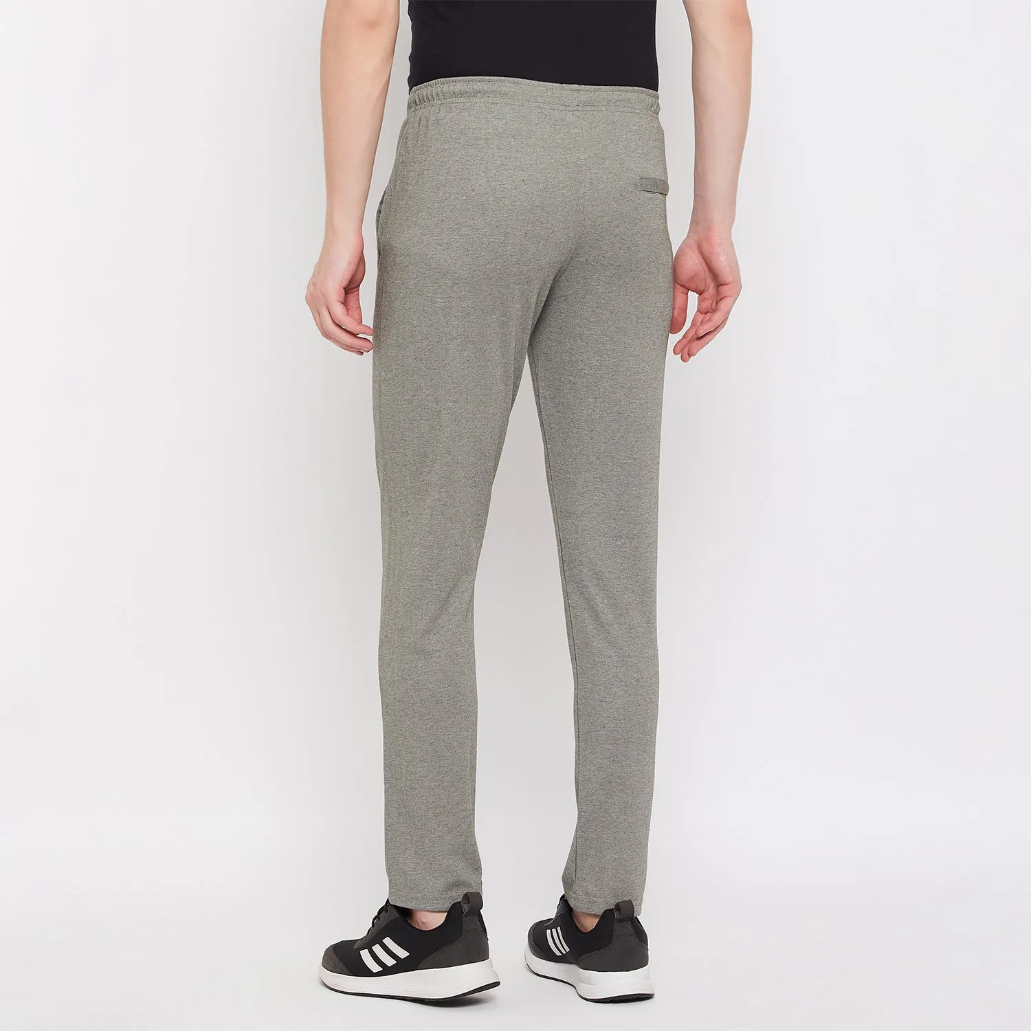 Neva Men's Track Pant in Solid Pattern Side pockets - Olive Milange