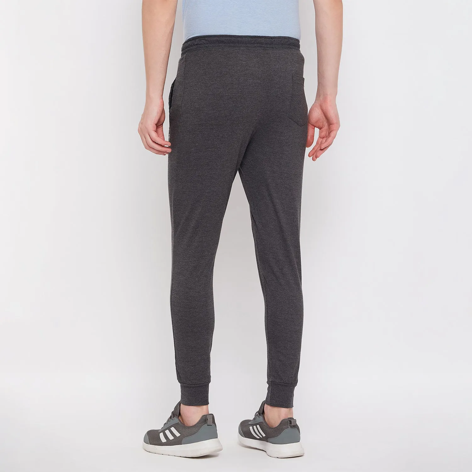 Neva Men's Track Pant in Solid Pattern Side pockets one side zipper - Anthra