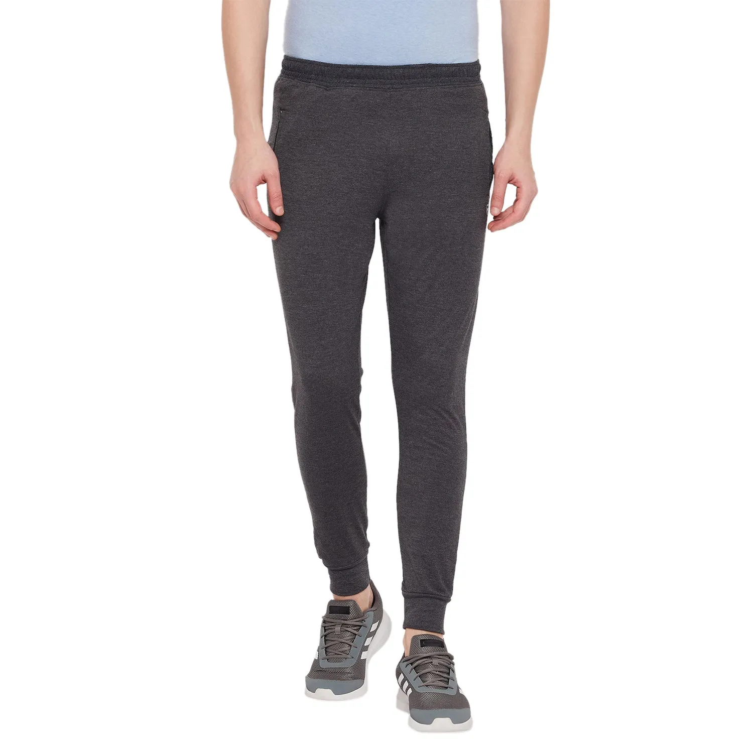 Neva Men's Track Pant in Solid Pattern Side pockets one side zipper - Anthra