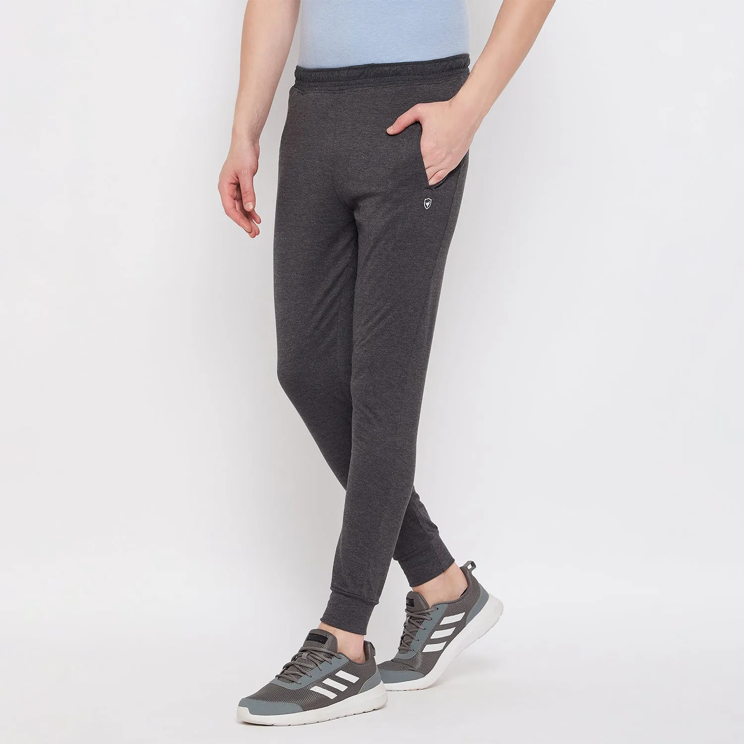 Neva Men's Track Pant in Solid Pattern Side pockets one side zipper - Anthra