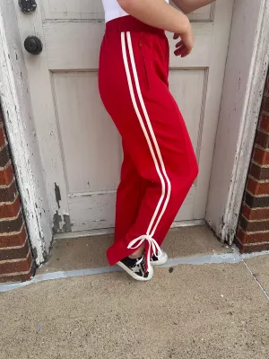 No Time for Games Pants: Red/White