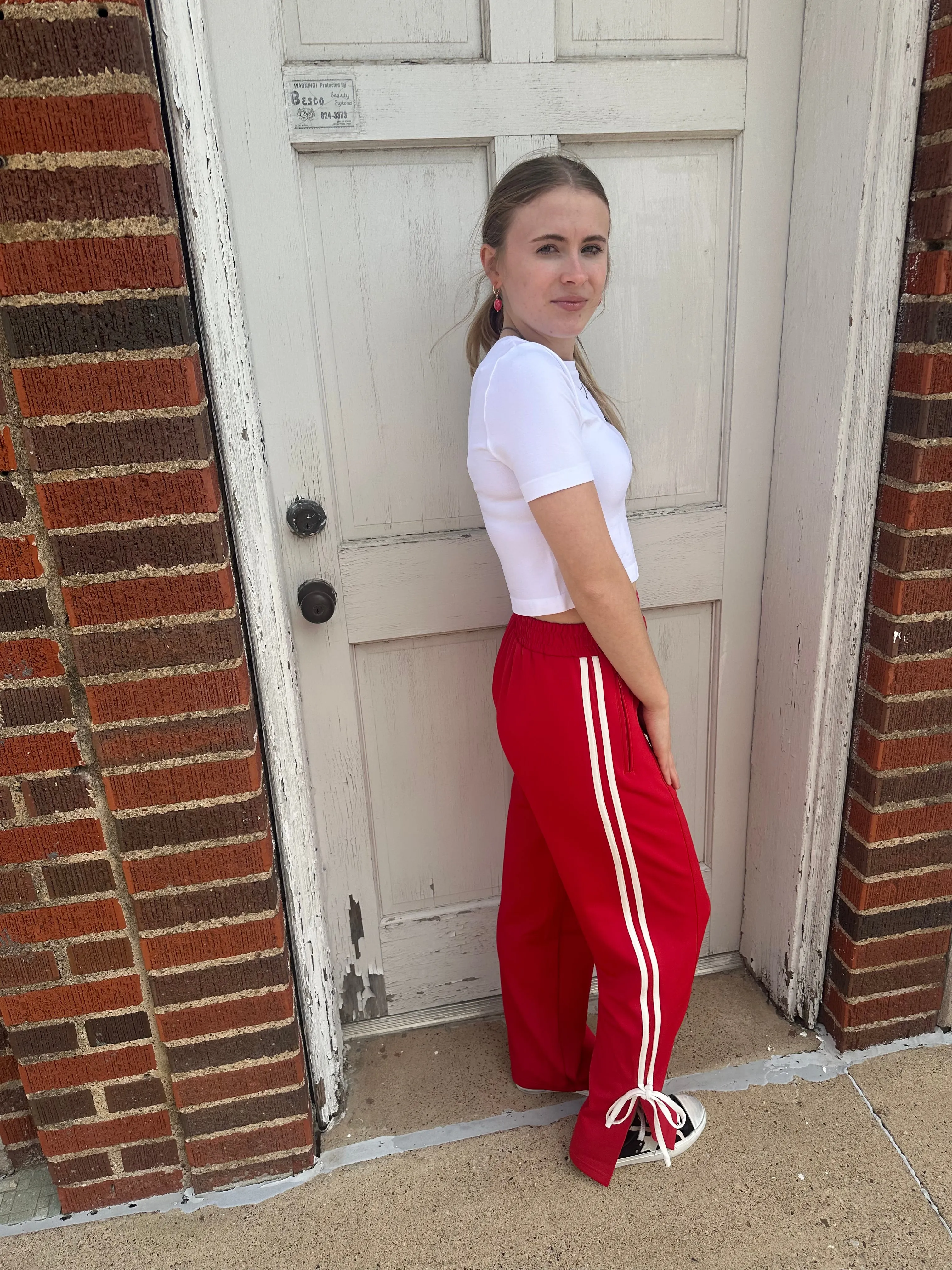 No Time for Games Pants: Red/White