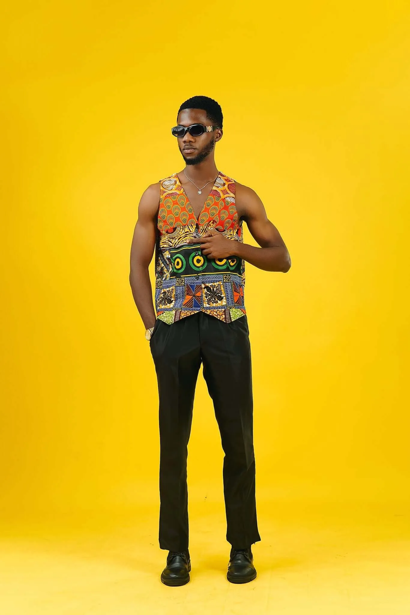 Nsubra African Print Reversible Waistcoat