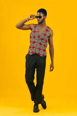 Nsubra African Print Reversible Waistcoat
