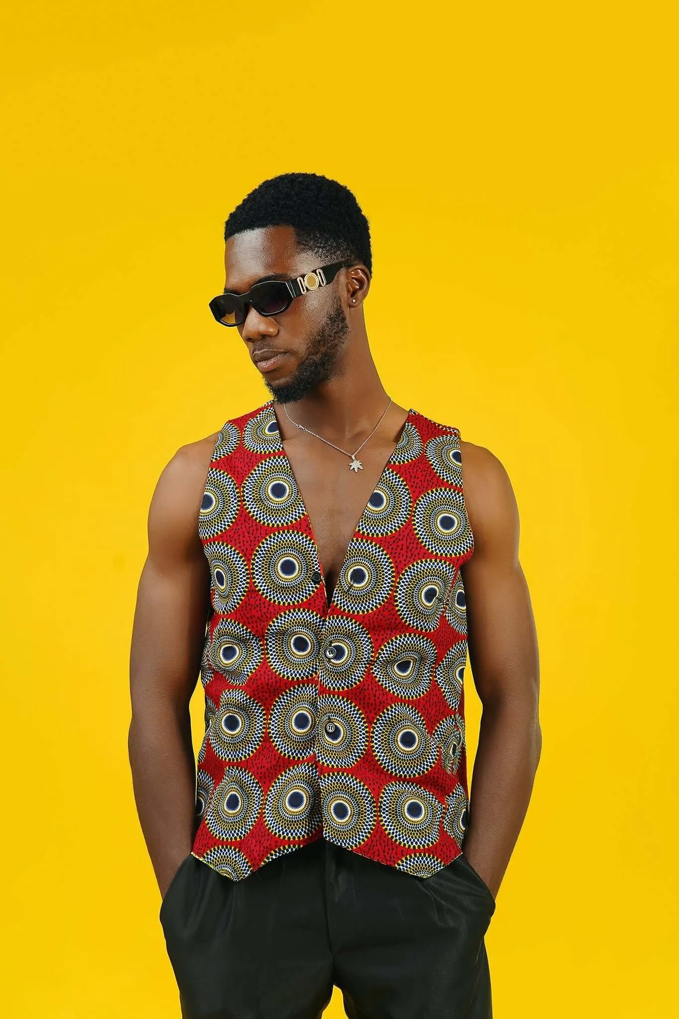 Nsubra African Print Reversible Waistcoat