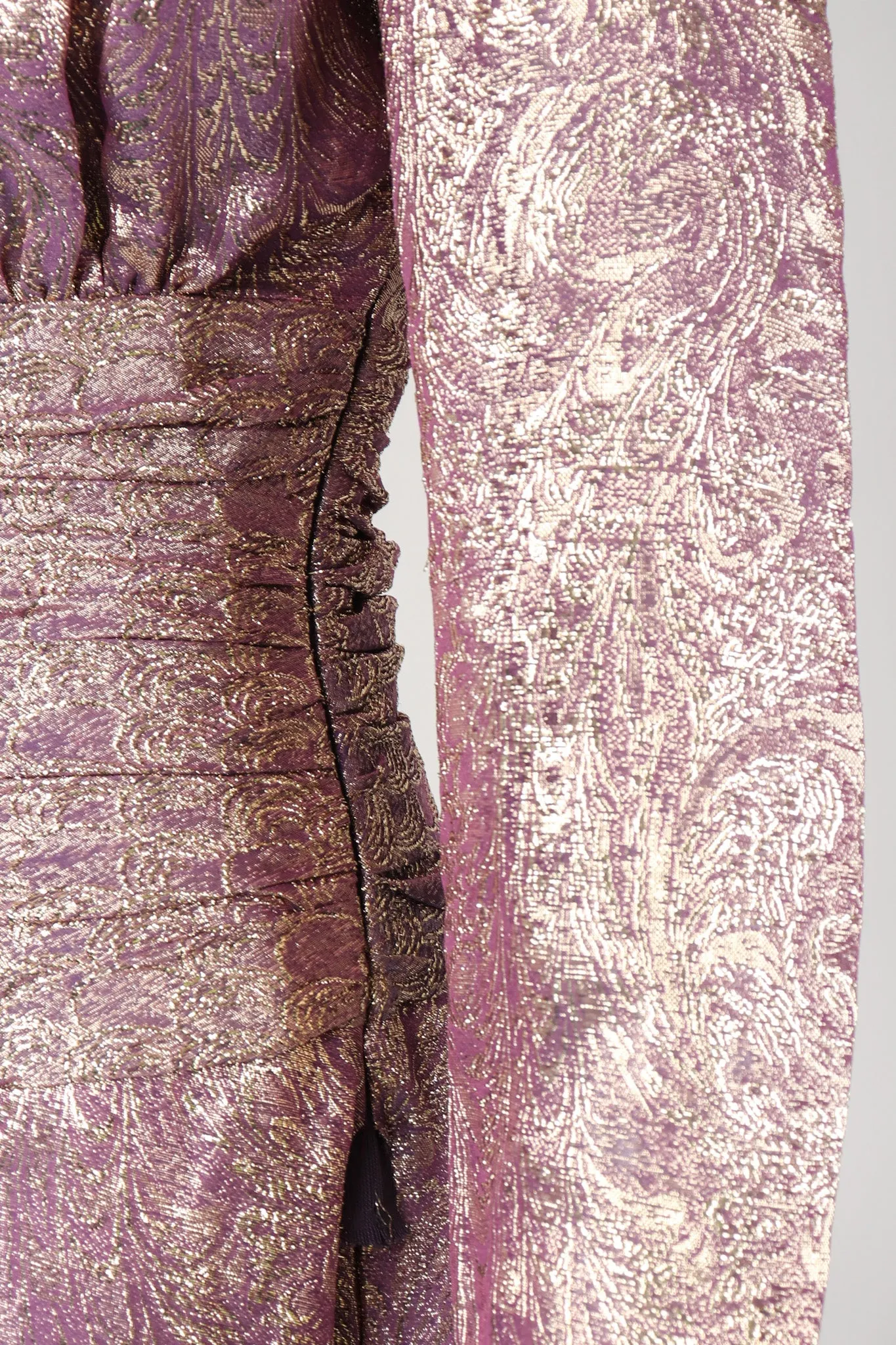 Old Hollywood Golden Brocade Dress