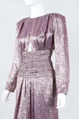 Old Hollywood Golden Brocade Dress