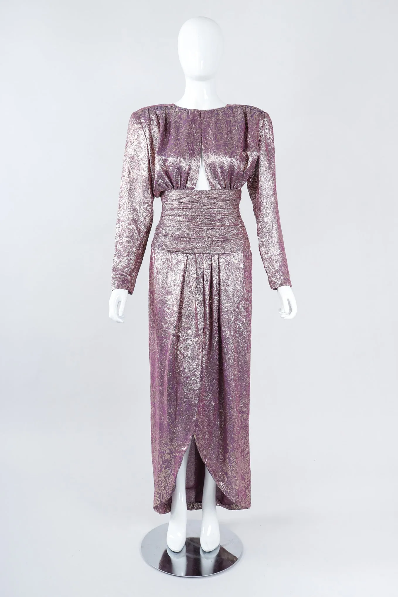 Old Hollywood Golden Brocade Dress