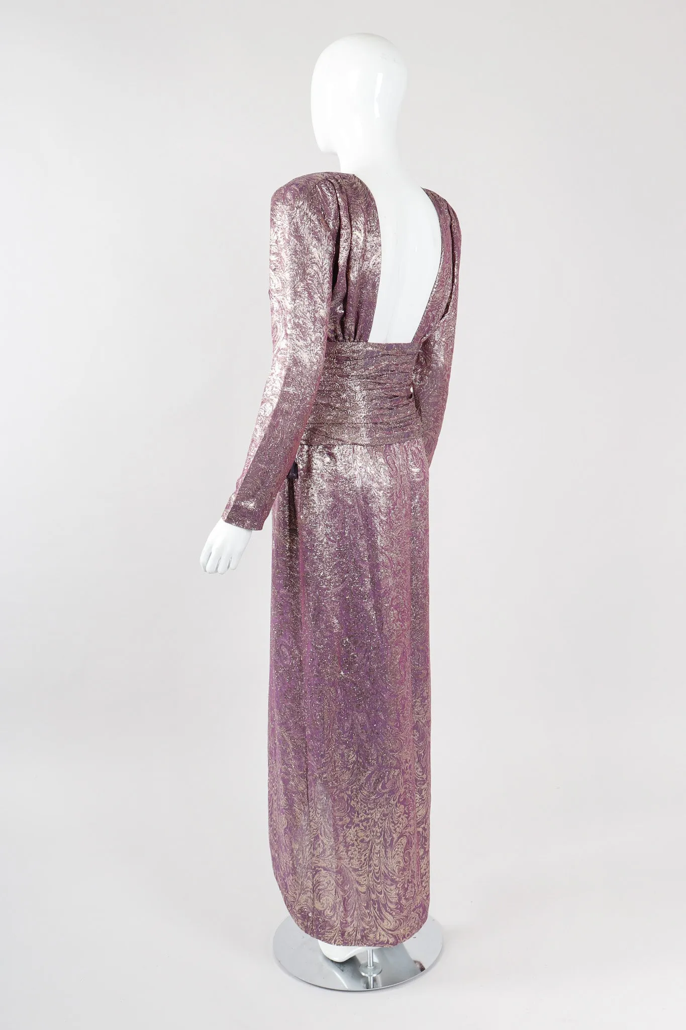 Old Hollywood Golden Brocade Dress
