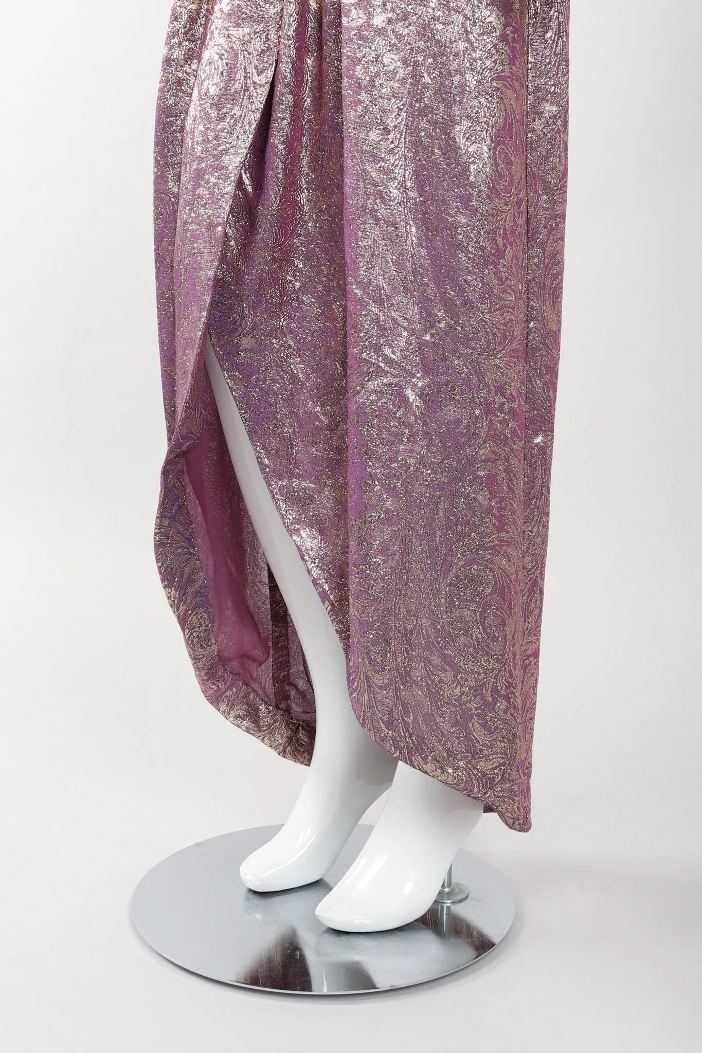 Old Hollywood Golden Brocade Dress