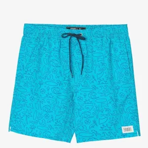O'Neill Hermosa Print Volley Shorts 17" - Bluebird