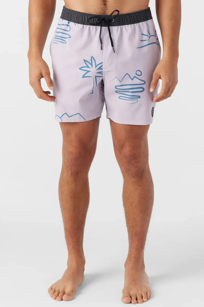 O'Neill OG Print Volley Shorts 16" - Purple Iris