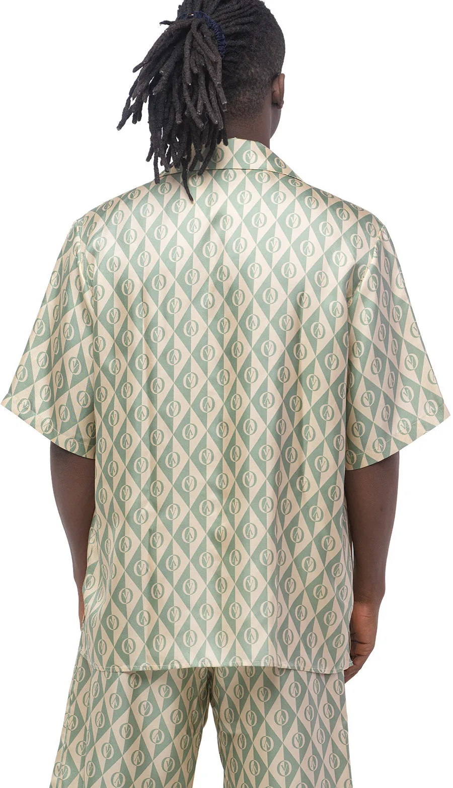 OV Rhombus Print Silk Bowling Shirt