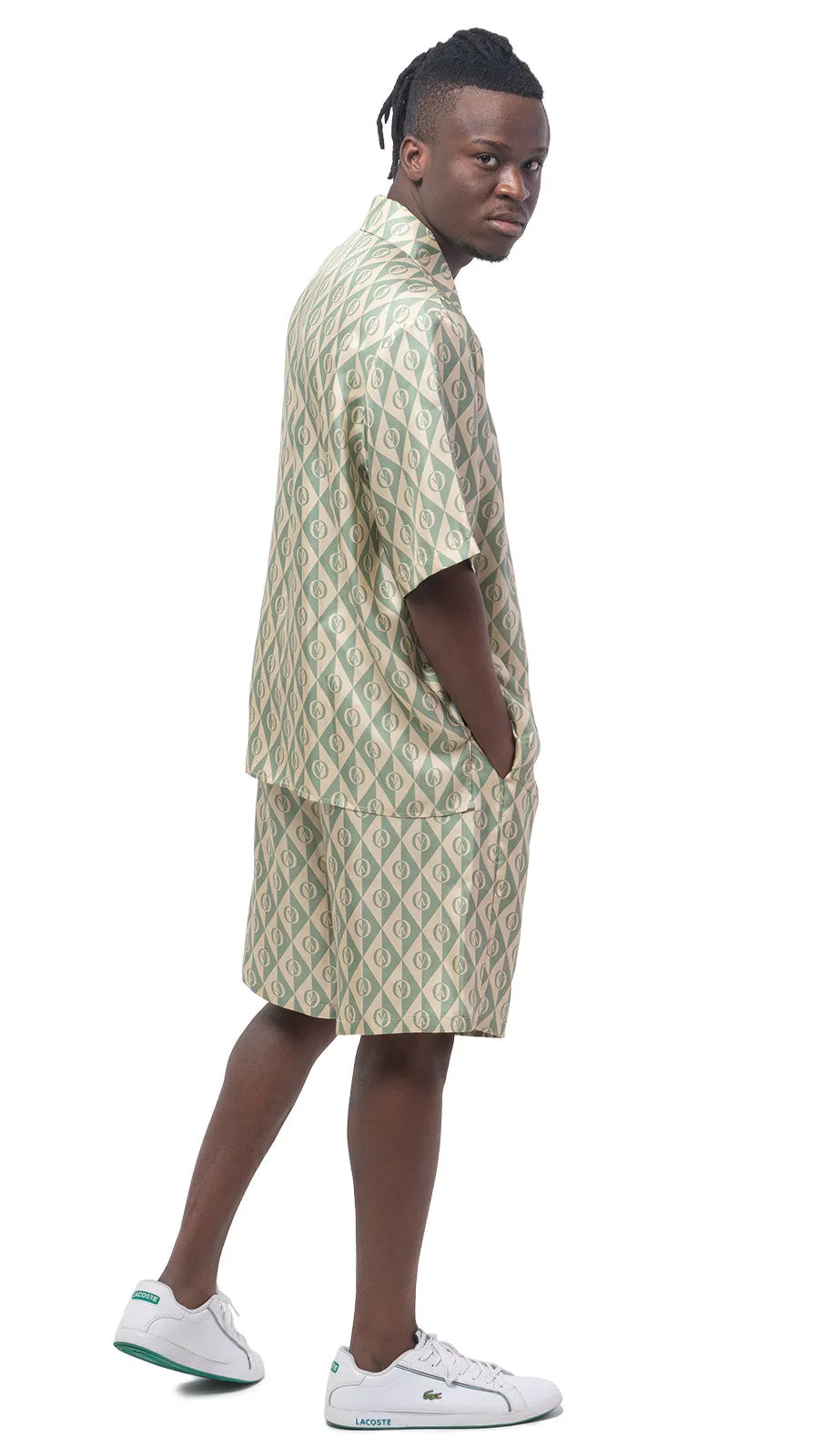 OV Rhombus Print Silk Bowling Shirt
