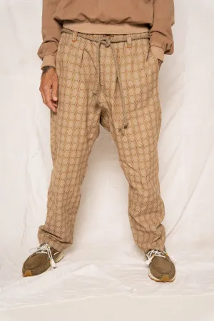 P65 Farmer Pleated Pants India Jacquard Khaki