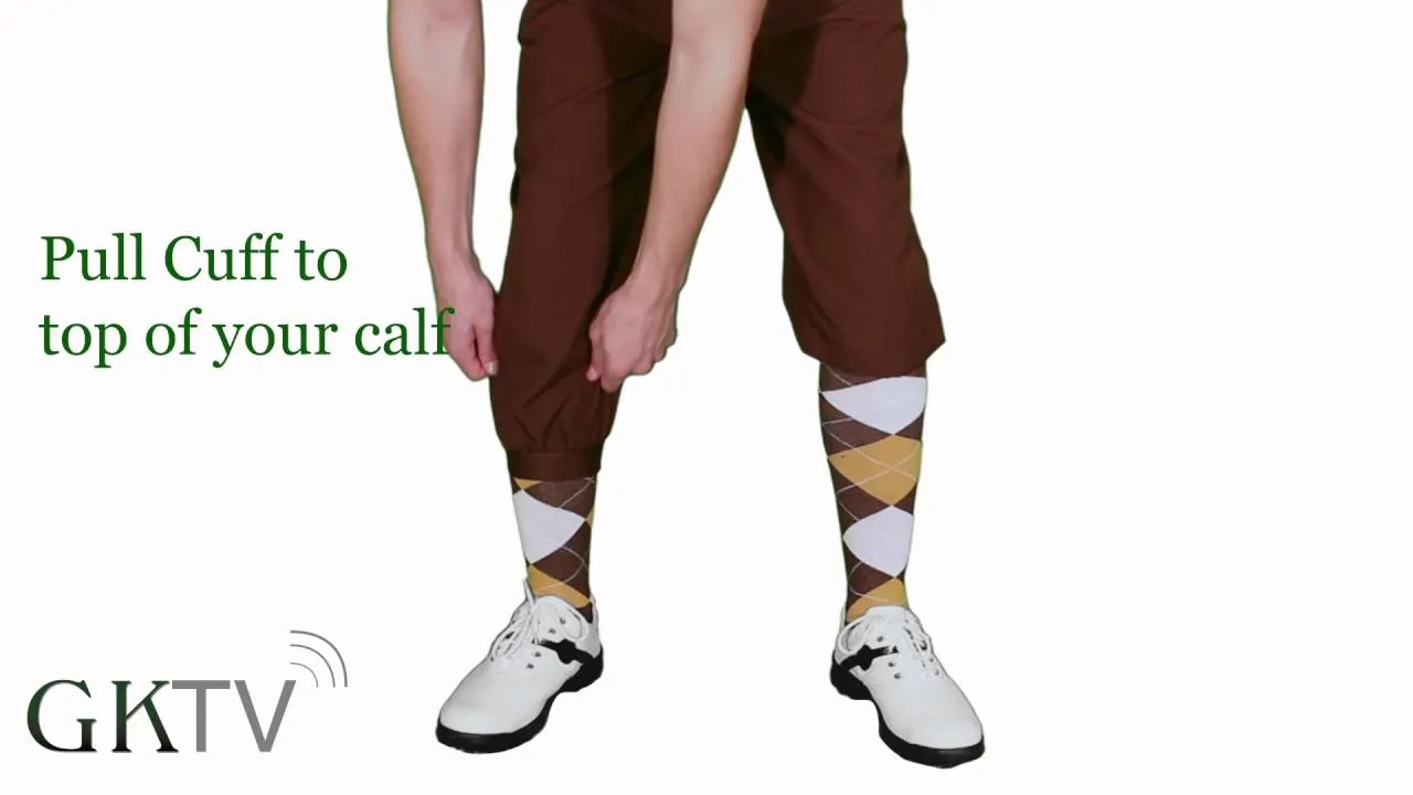 'Par 4' Mens Cotton Ramie Plus Fours Golf Knickers | Khaki / Brown