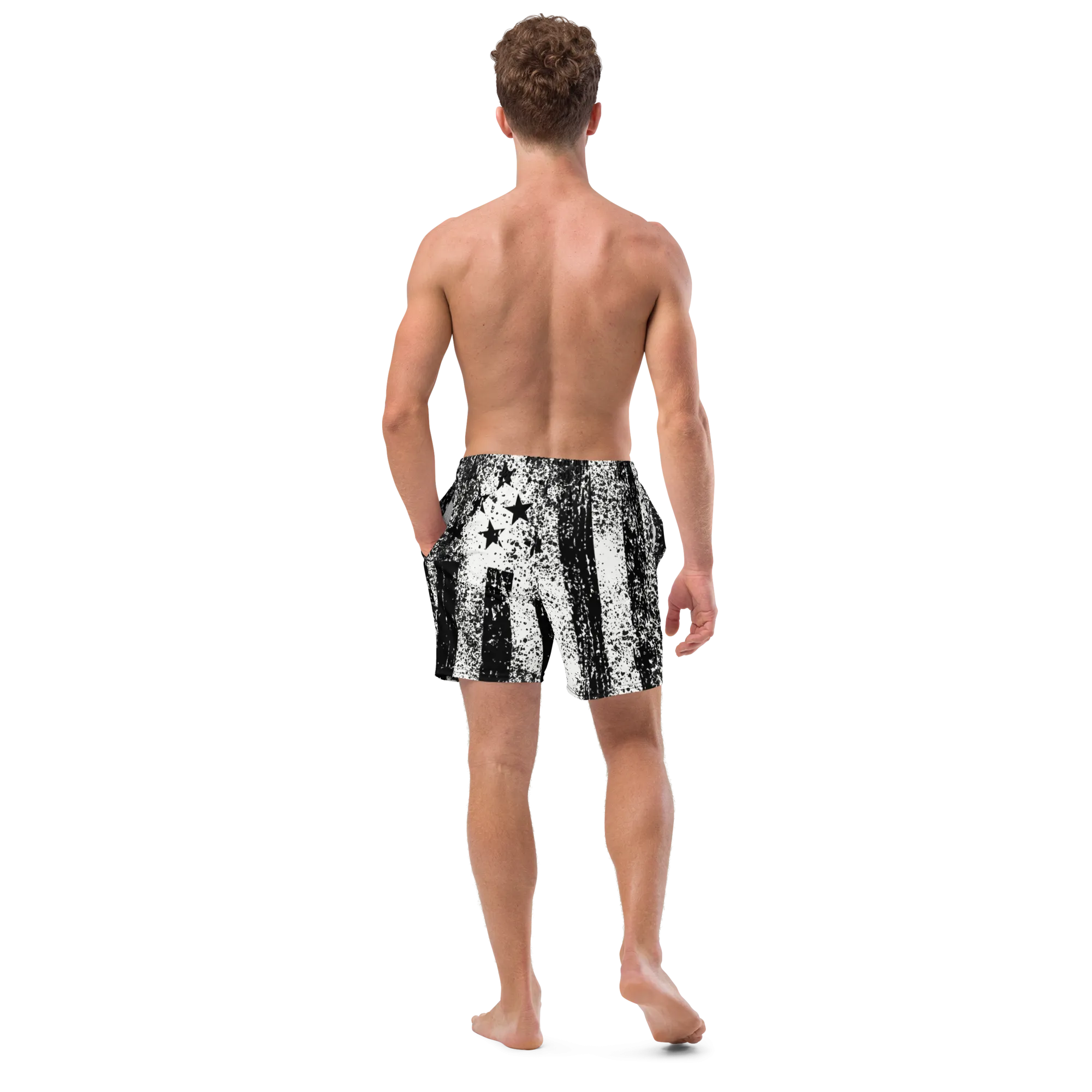 Patriot Distressed Flag Men's Swim Trunks