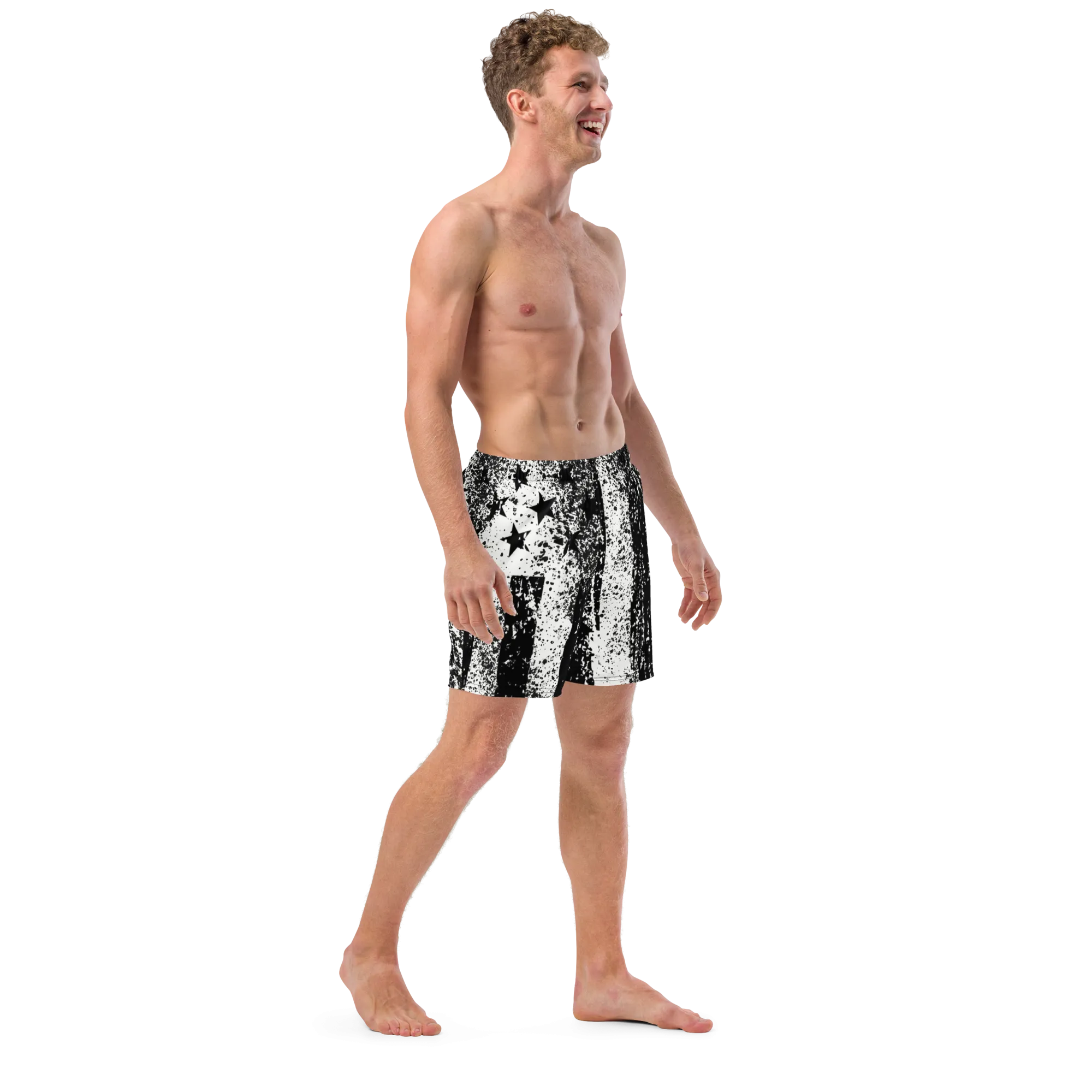 Patriot Distressed Flag Men's Swim Trunks