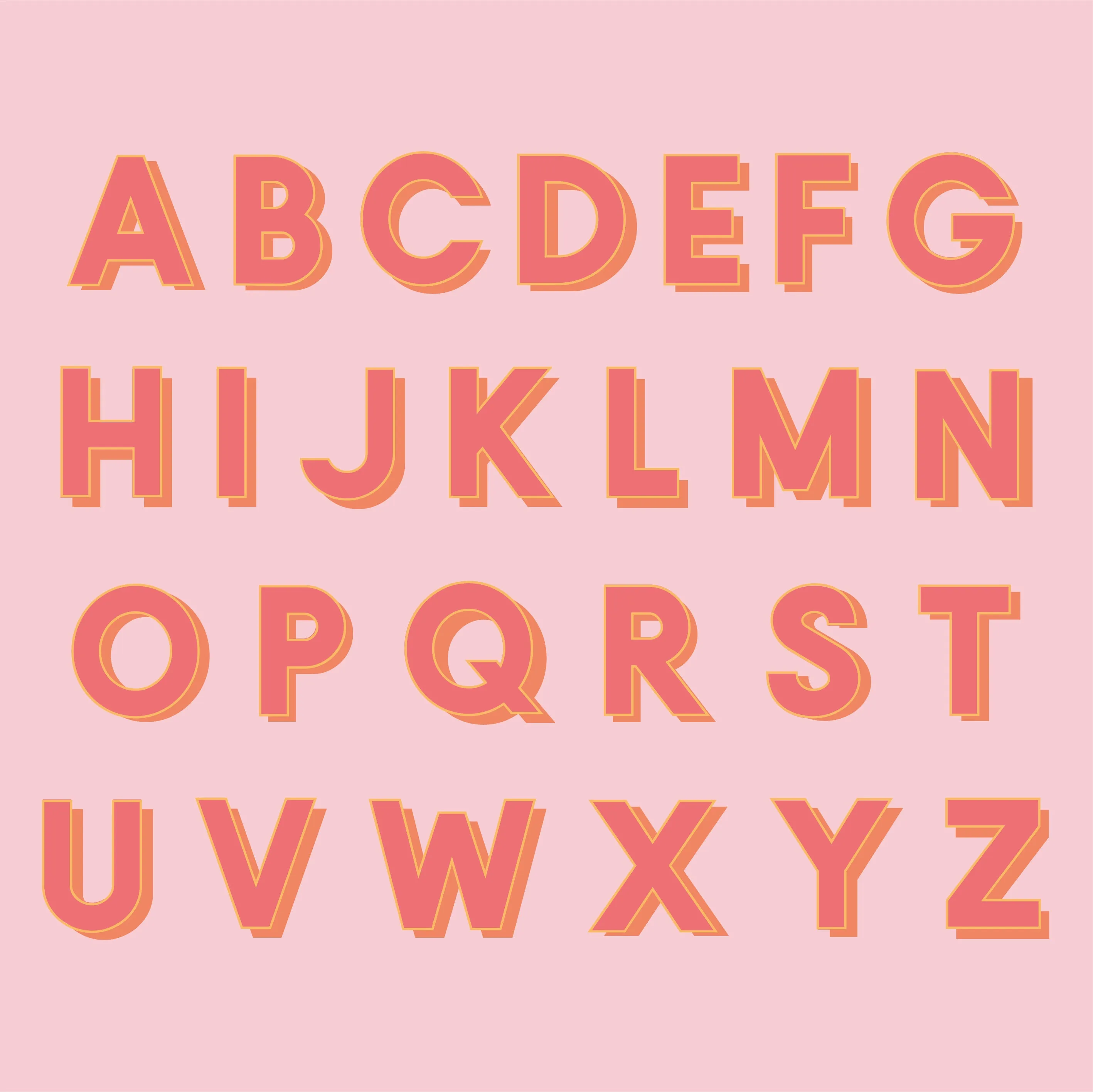 Personalised Retro Initial T Shirt Pink
