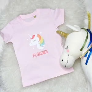 Personalised Unicorn Rainbow T Shirt