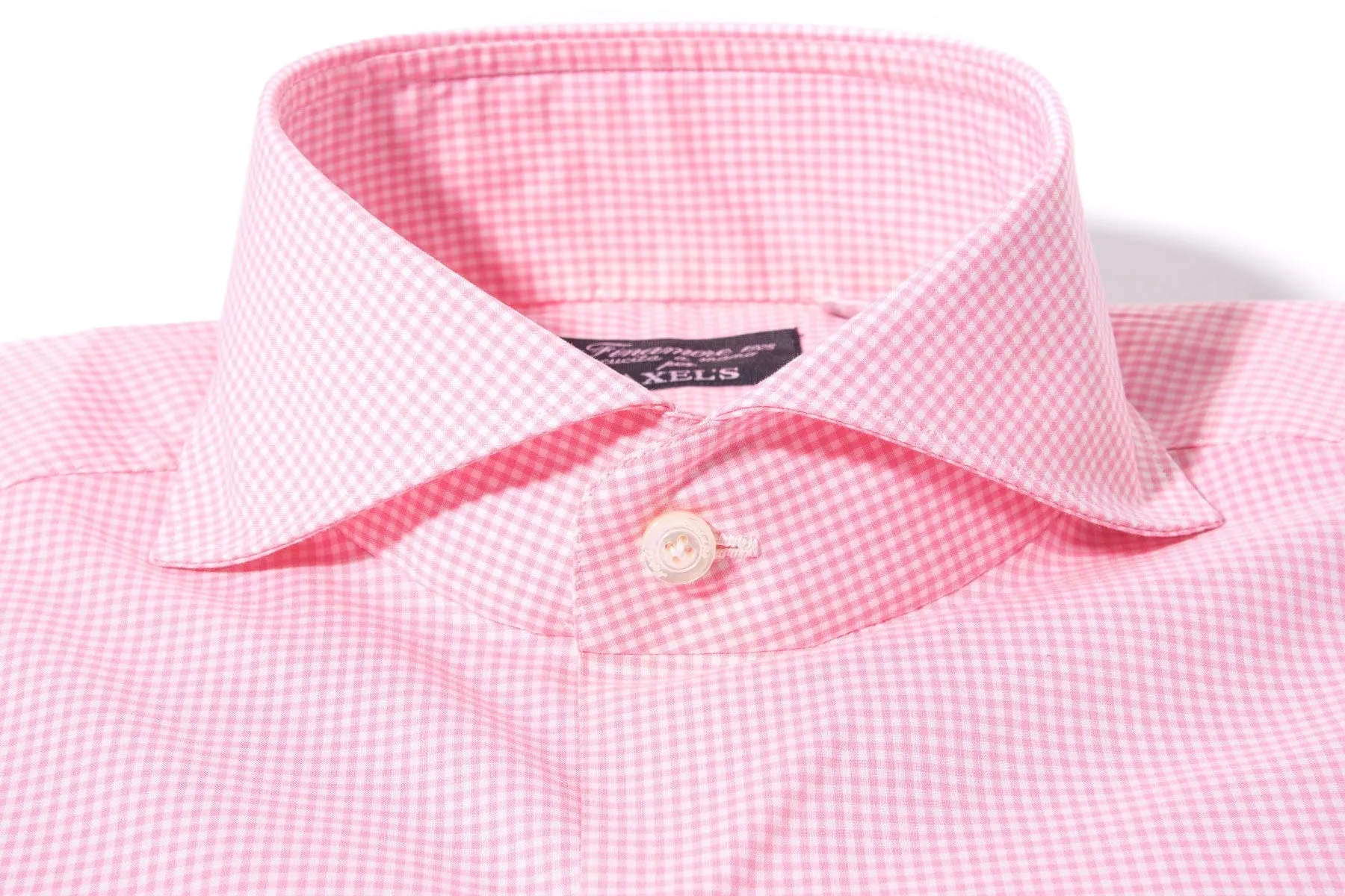 Petzen Small Checked Cotton Shirt In Pink