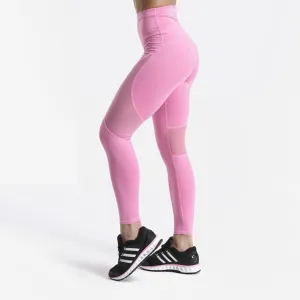 Pink Fitness leggings with mesh inserts