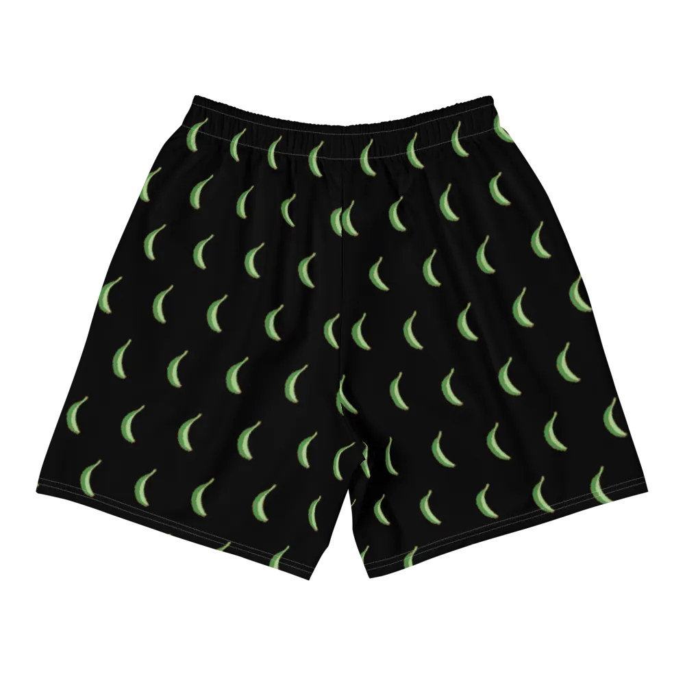 Platano All-Over Men's Athletic Long Shorts (Black)