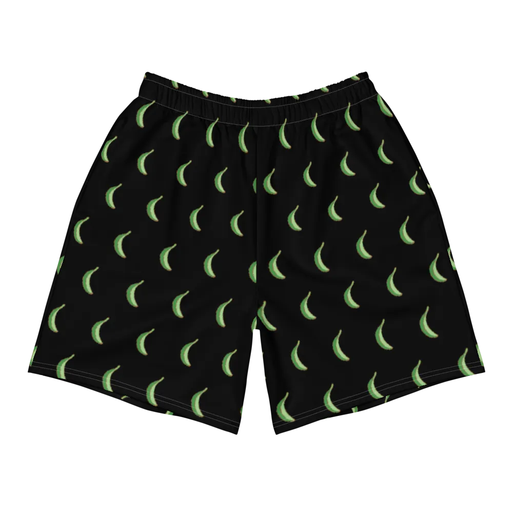 Platano All-Over Men's Athletic Long Shorts (Black)