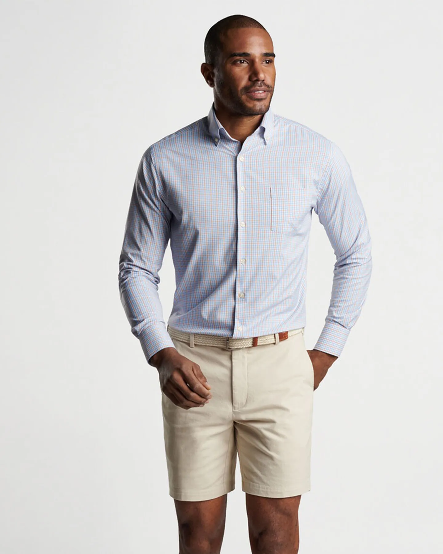 POLK PERFORMANCE TWILL SHIRT - COTTAGE BLUE