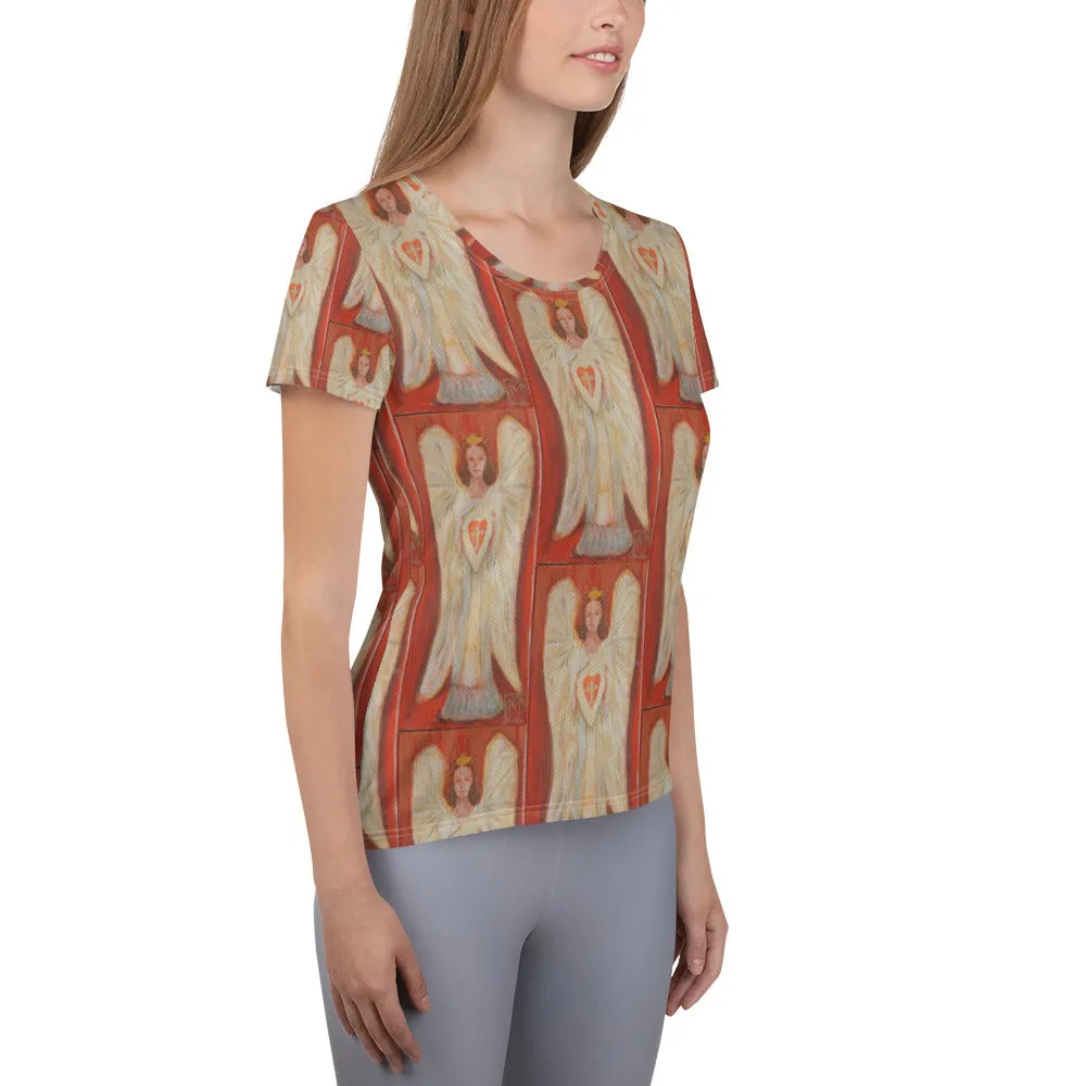 "Angel - Coral" Women's Athletic T-shirt
