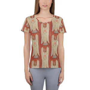 "Angel - Coral" Women's Athletic T-shirt