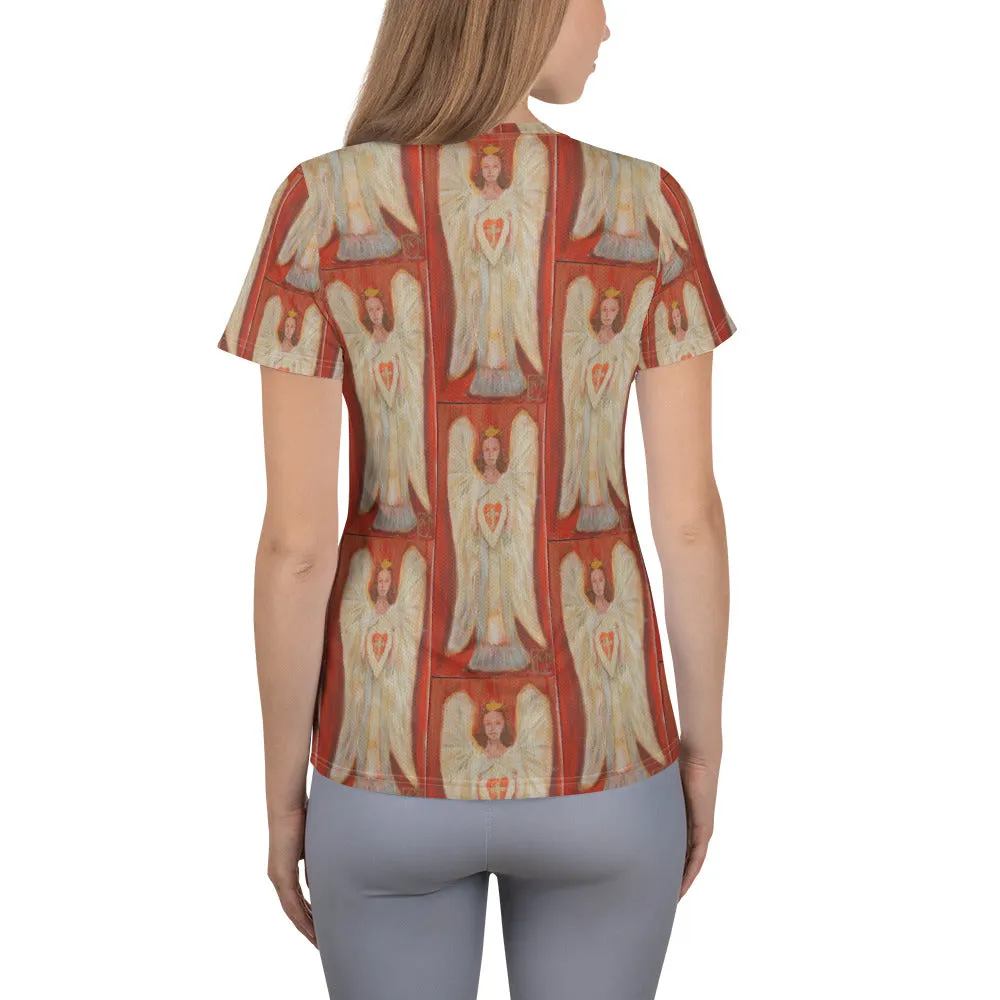 "Angel - Coral" Women's Athletic T-shirt