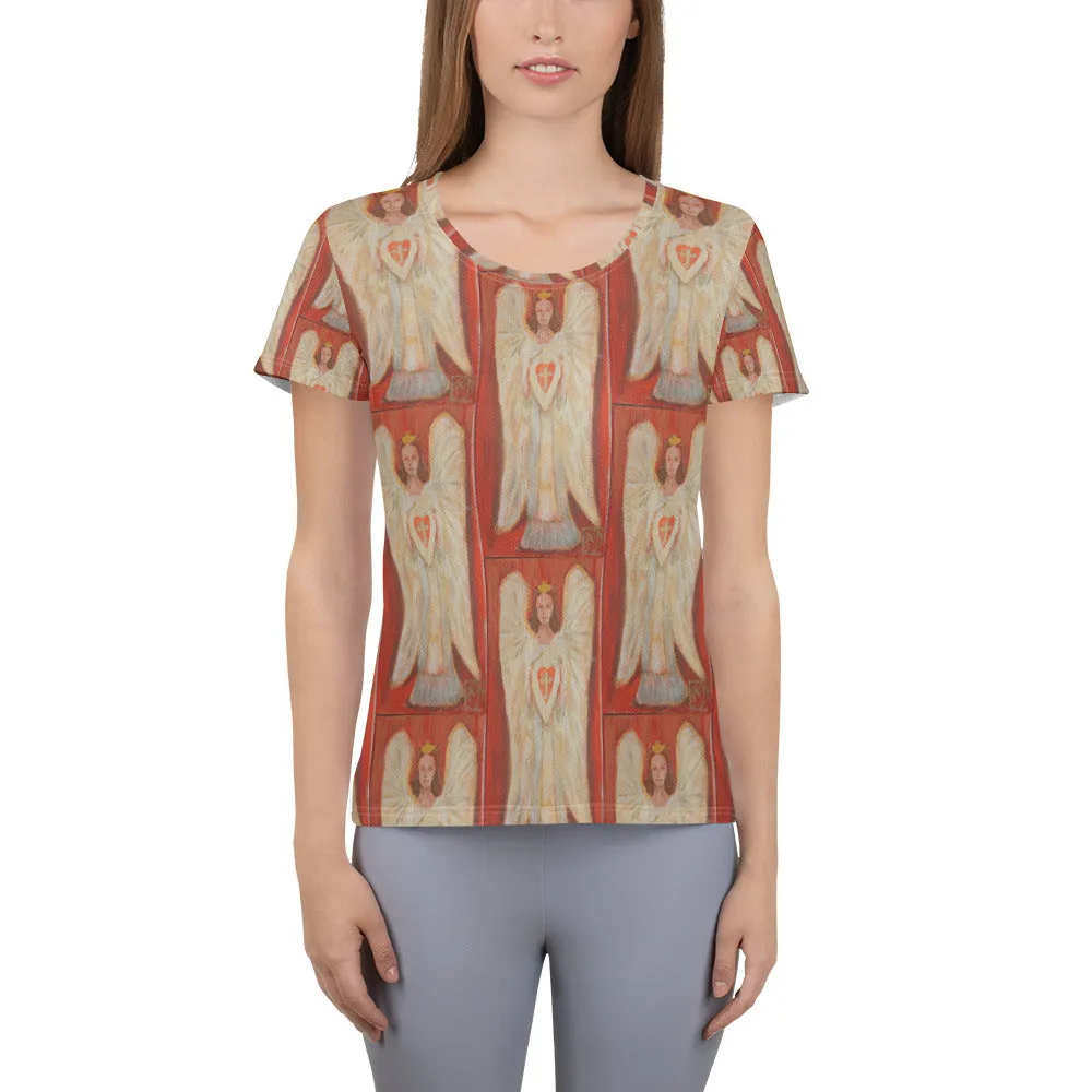 "Angel - Coral" Women's Athletic T-shirt