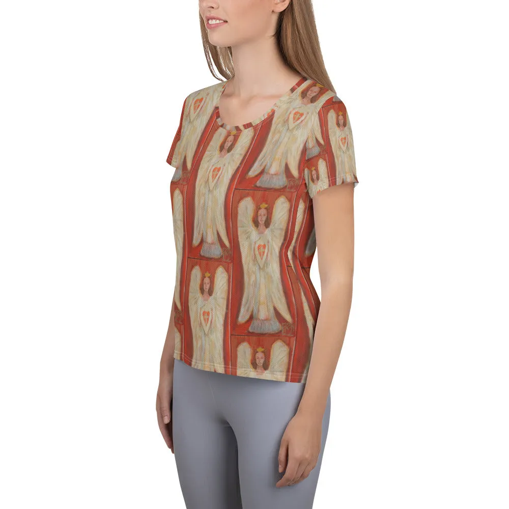 "Angel - Coral" Women's Athletic T-shirt