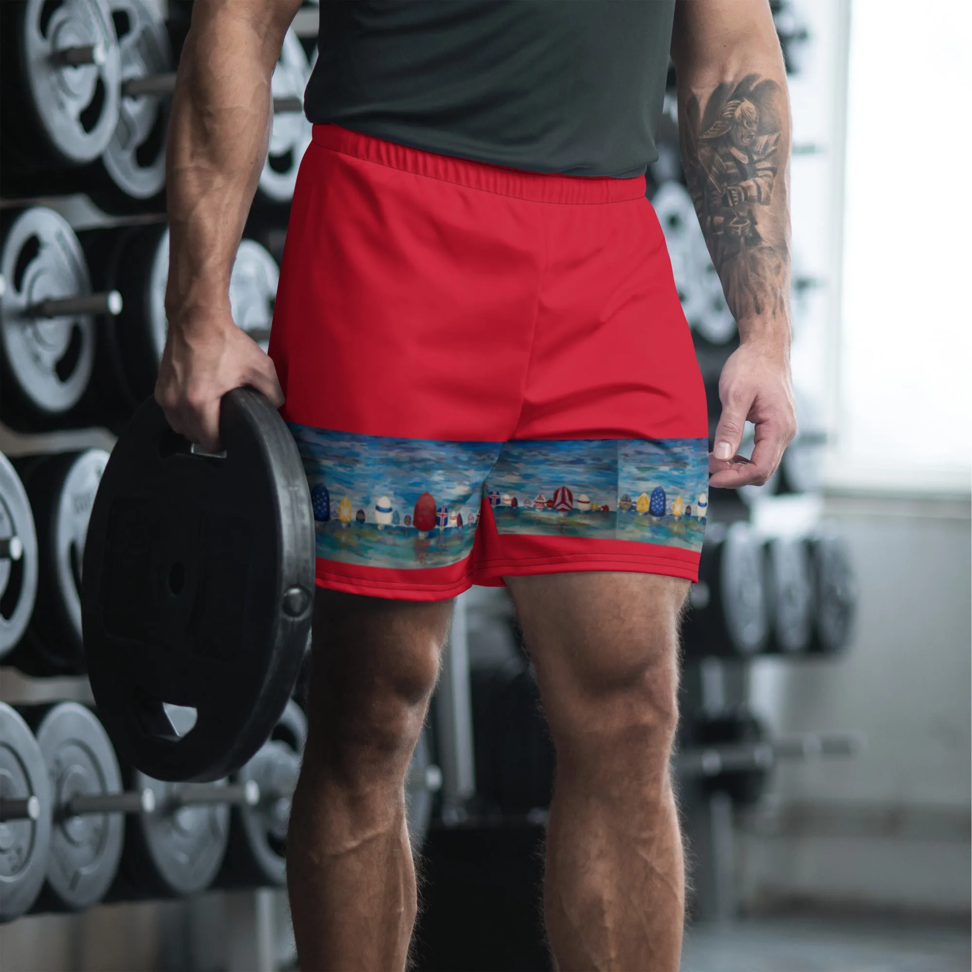 "Spinnaker Party - Red" Men's Athletic Long Shorts